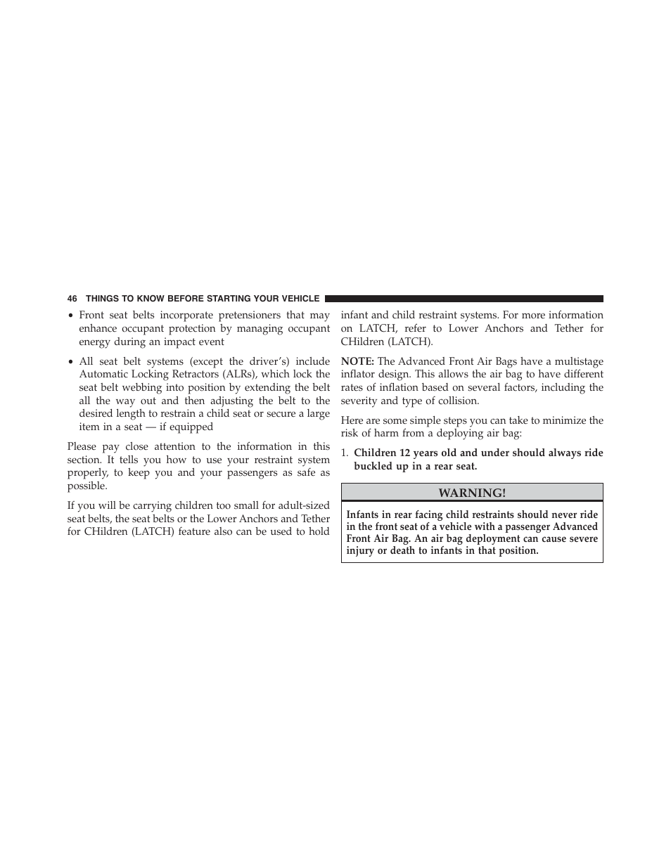 Dodge 2013 Challenger_SRT - Owner Manual User Manual | Page 48 / 520