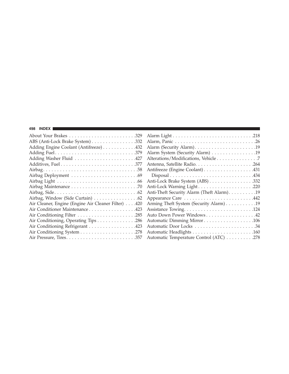 Dodge 2013 Challenger_SRT - Owner Manual User Manual | Page 500 / 520