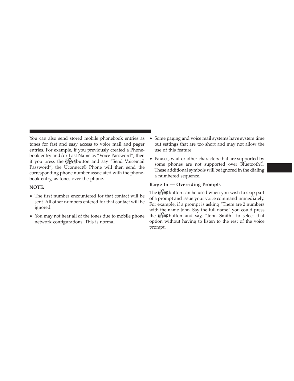 Barge in — overriding prompts | Dodge 2013 Charger - Owner Manual User Manual | Page 143 / 631