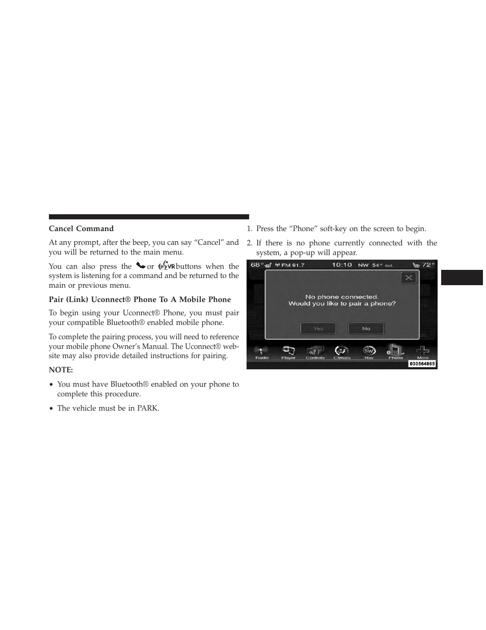 Cancel command, Pair (link) uconnect® phone to a mobile phone | Dodge 2013 Charger - Owner Manual User Manual | Page 155 / 631
