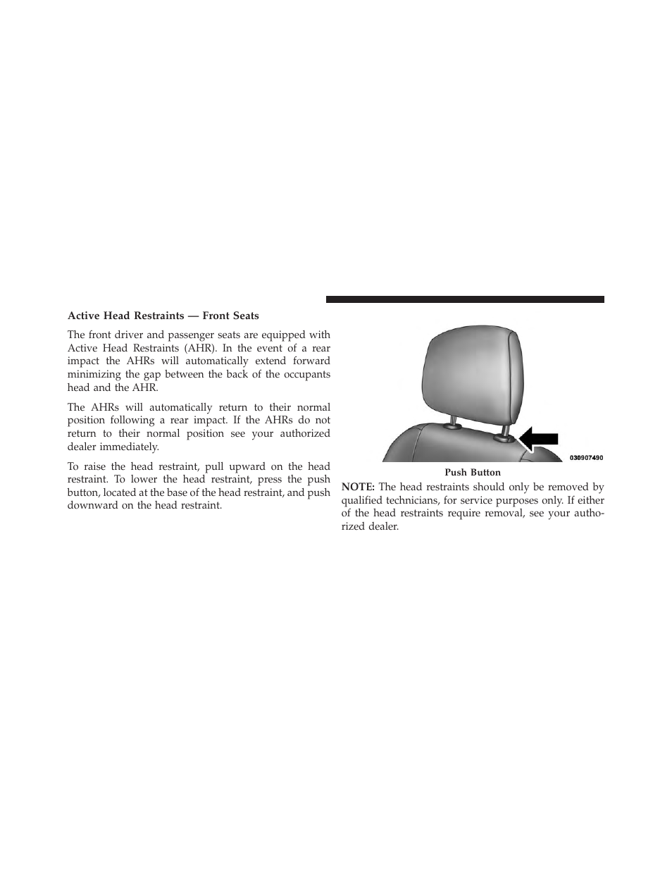 Active head restraints — front seats | Dodge 2013 Charger - Owner Manual User Manual | Page 212 / 631