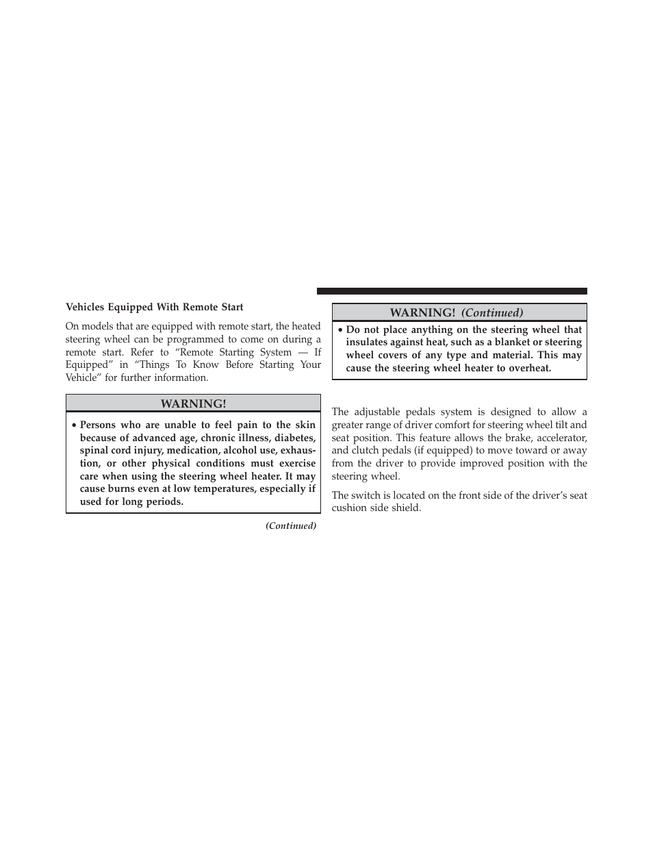 Adjustable pedals — if equipped | Dodge 2013 Charger - Owner Manual User Manual | Page 240 / 631