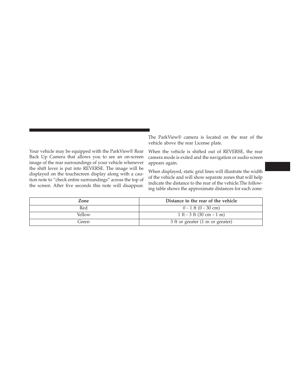 Parkview® rear back up camera — if equipped, Parkview® rear back up camera — if, Equipped | Dodge 2013 Charger - Owner Manual User Manual | Page 281 / 631