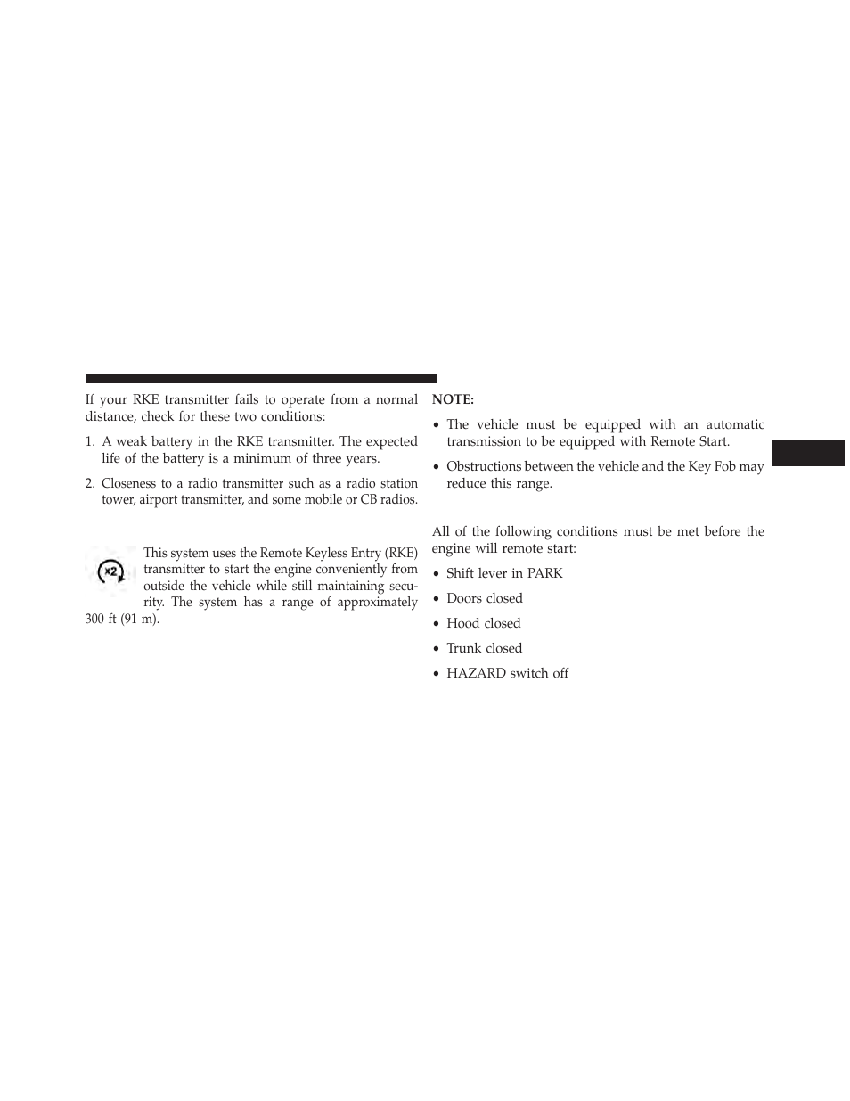 Remote starting system — if equipped, How to use remote start, Remote starting system — if | Equipped | Dodge 2013 Charger - Owner Manual User Manual | Page 29 / 631