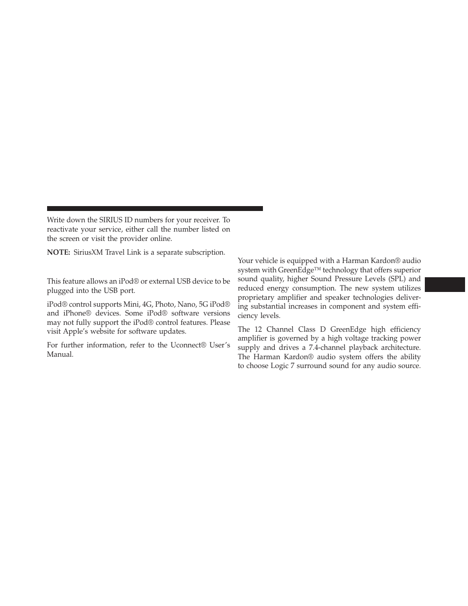 Ipod®/usb/mp3 control, Harman kardon® logic7® high | Dodge 2013 Charger - Owner Manual User Manual | Page 373 / 631
