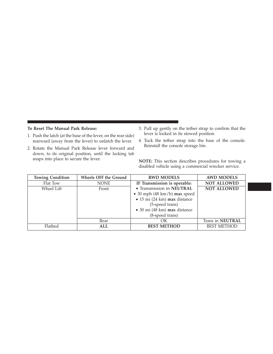 Towing a disabled vehicle | Dodge 2013 Charger - Owner Manual User Manual | Page 529 / 631