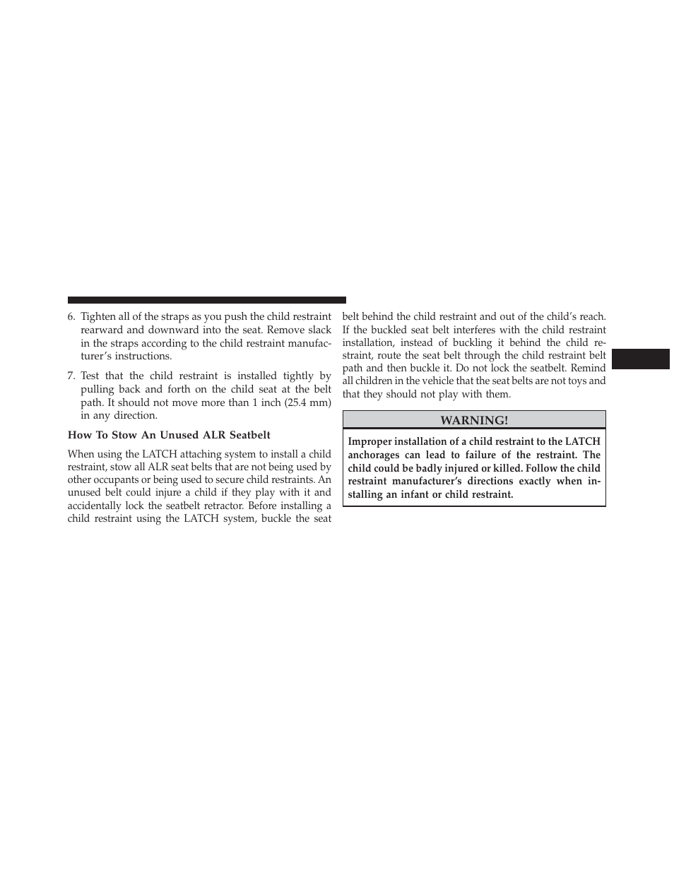 How to stow an unused alr seatbelt | Dodge 2013 Charger - Owner Manual User Manual | Page 91 / 631
