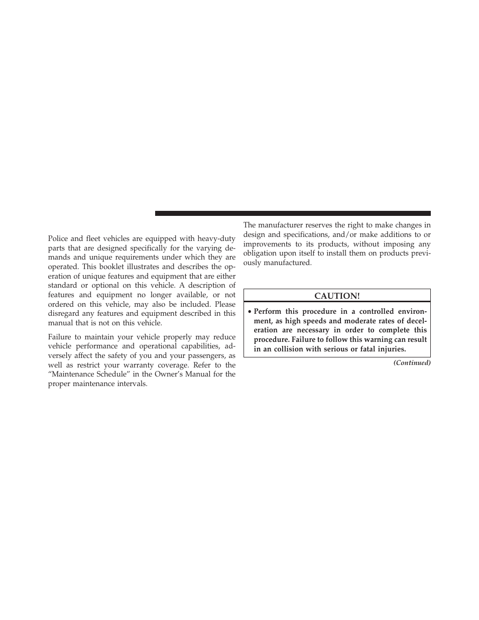 Maintenance procedures, Brake system maintenance | Dodge 2013 Charger - Police Supplement User Manual | Page 52 / 62
