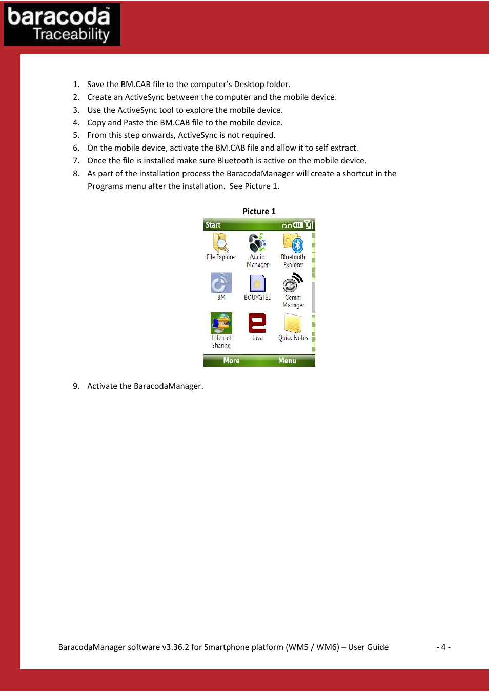 Baracoda V3.36.2 User Manual | Page 4 / 9
