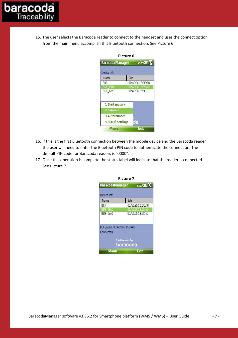 Baracoda V3.36.2 User Manual | Page 7 / 9