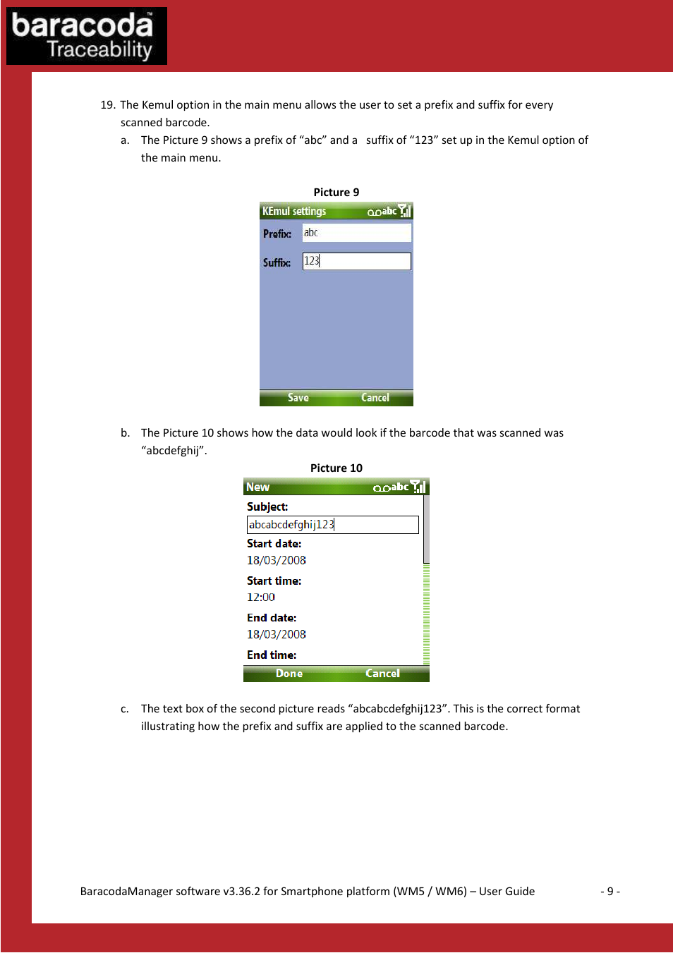 Baracoda V3.36.2 User Manual | Page 9 / 9