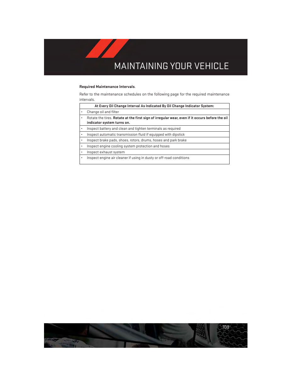 Maintaining your vehicle | Dodge 2013 Charger-SRT - User Guide User Manual | Page 111 / 132