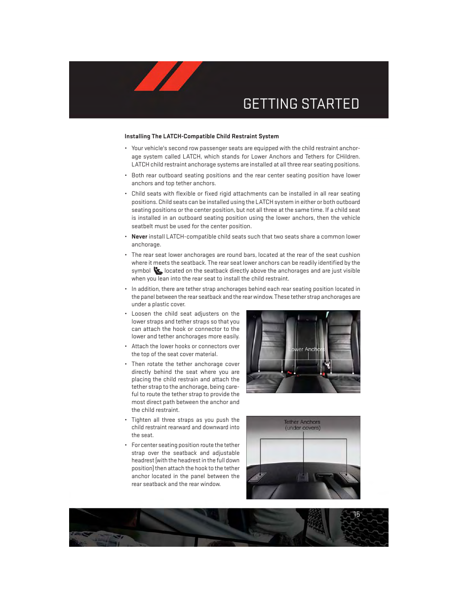 Getting started | Dodge 2013 Charger-SRT - User Guide User Manual | Page 17 / 132