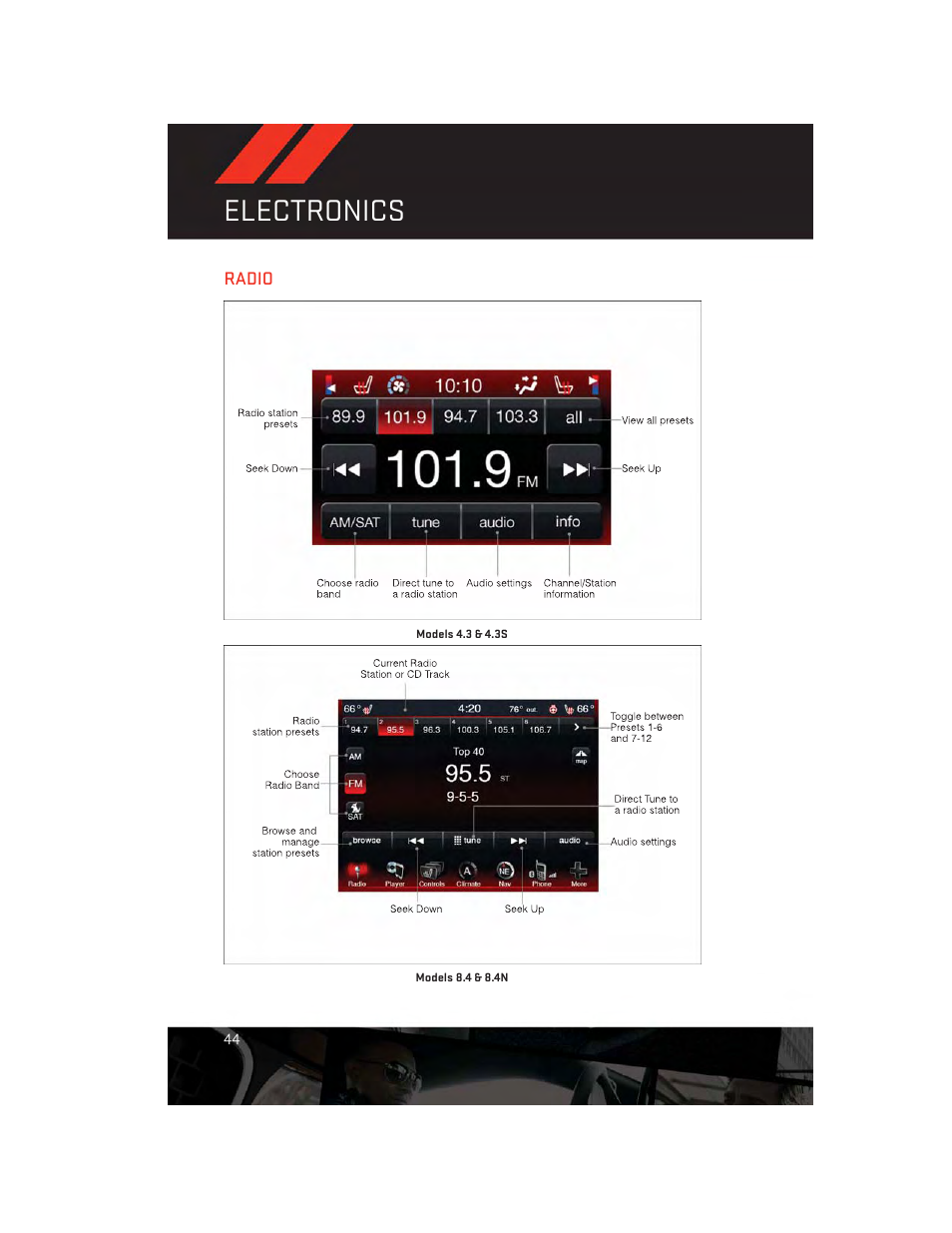 Radio, Electronics | Dodge 2013 Charger-SRT - User Guide User Manual | Page 46 / 132