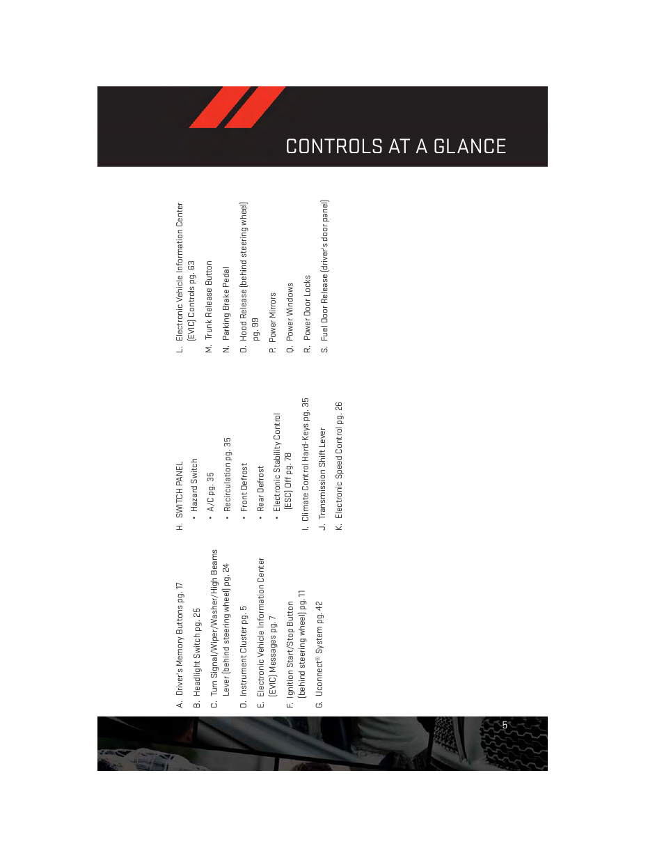 Instrument cluster, Controls at a glance | Dodge 2013 Charger-SRT - User Guide User Manual | Page 7 / 132