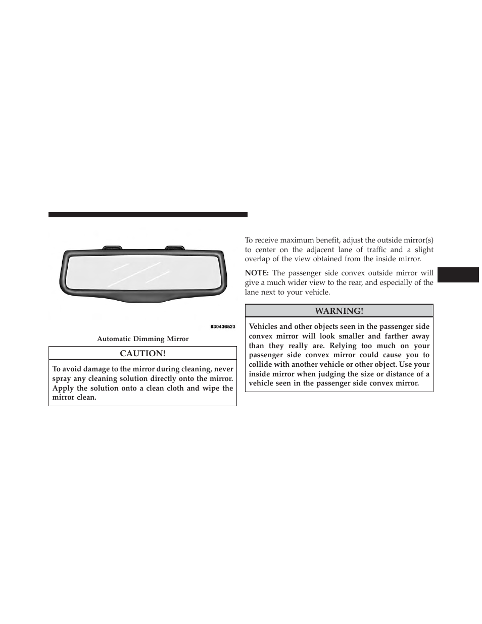 Outside mirrors | Dodge 2013 Charger-SRT - Owner Manual User Manual | Page 113 / 595