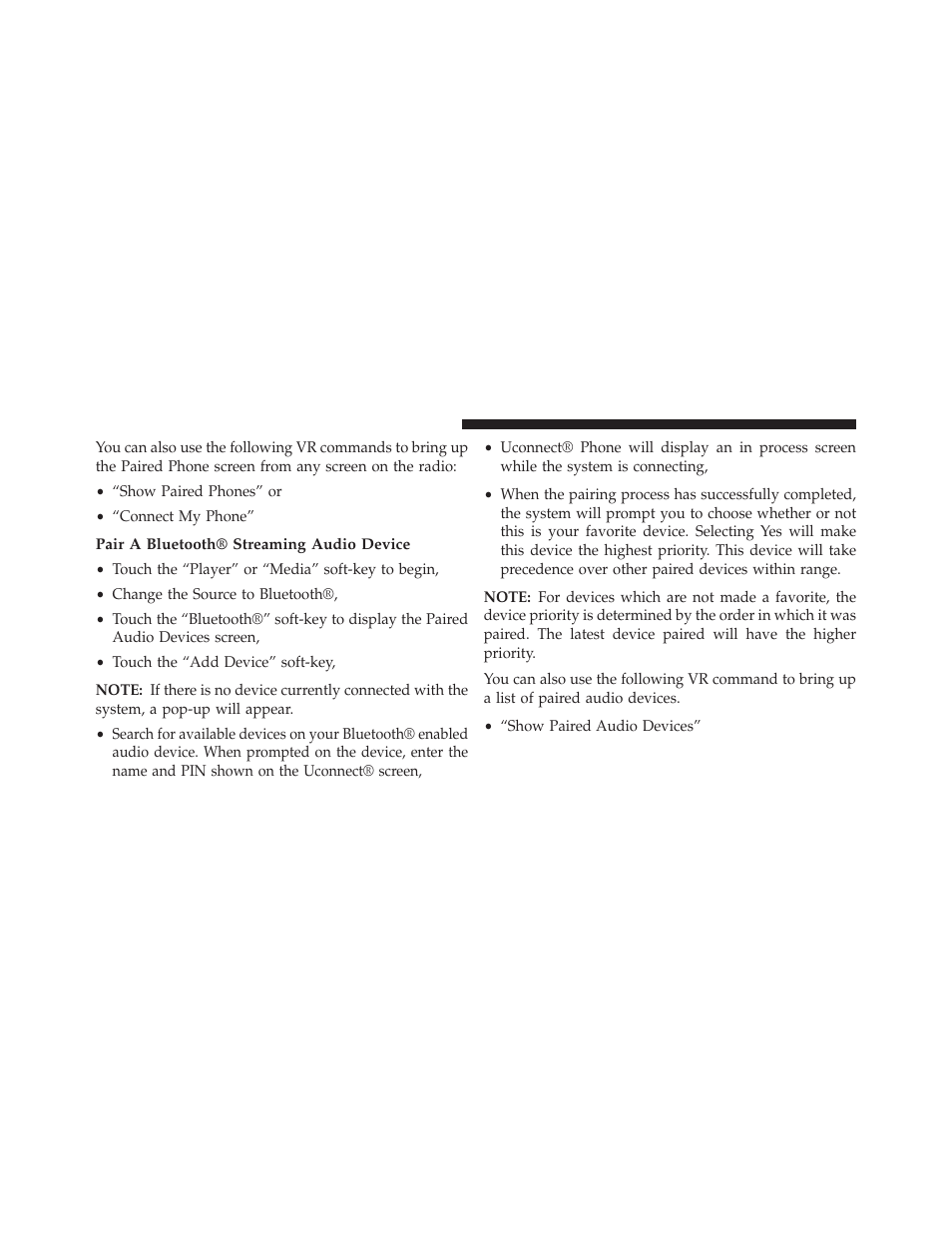 Pair a bluetooth® streaming audio device | Dodge 2013 Charger-SRT - Owner Manual User Manual | Page 158 / 595