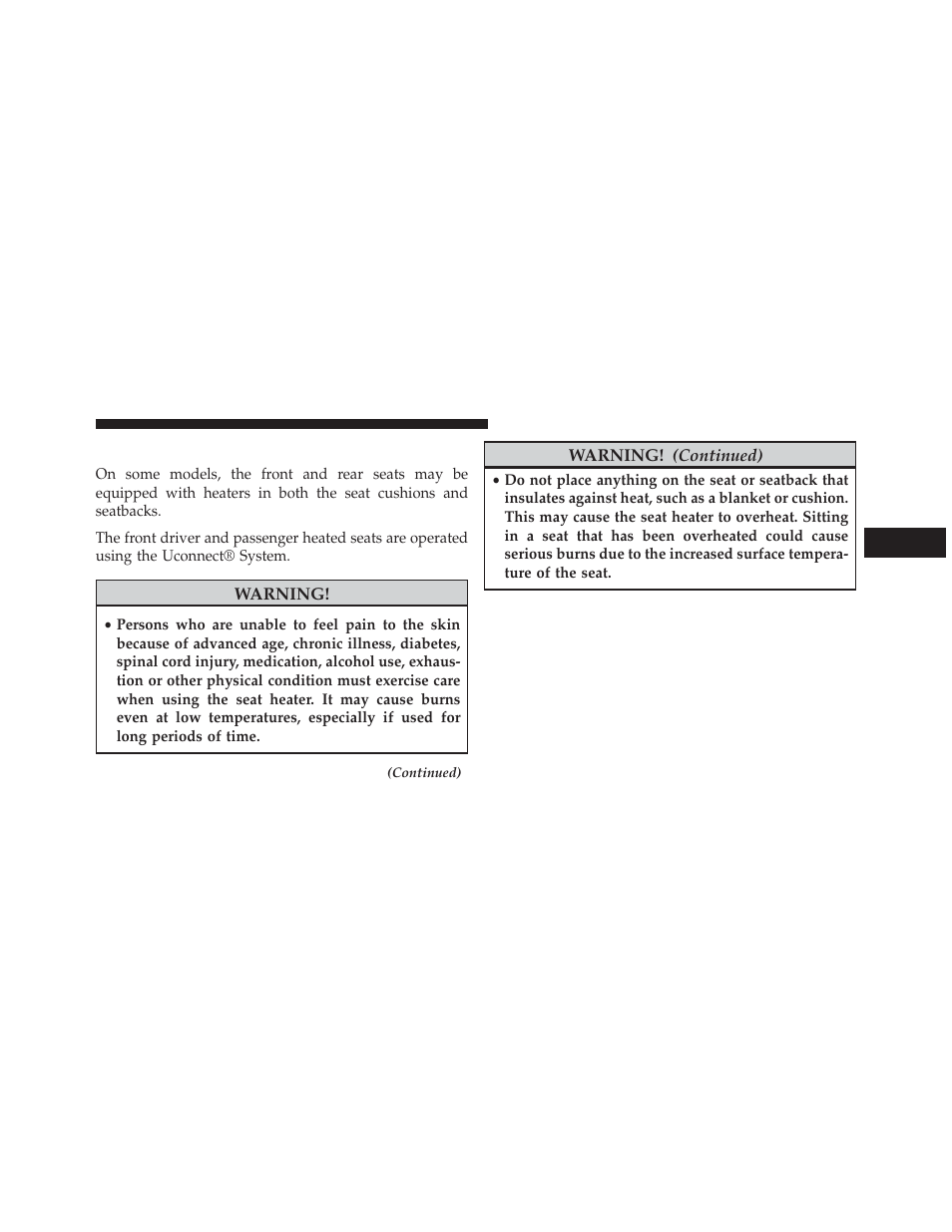 Heated seats — if equipped | Dodge 2013 Charger-SRT - Owner Manual User Manual | Page 205 / 595