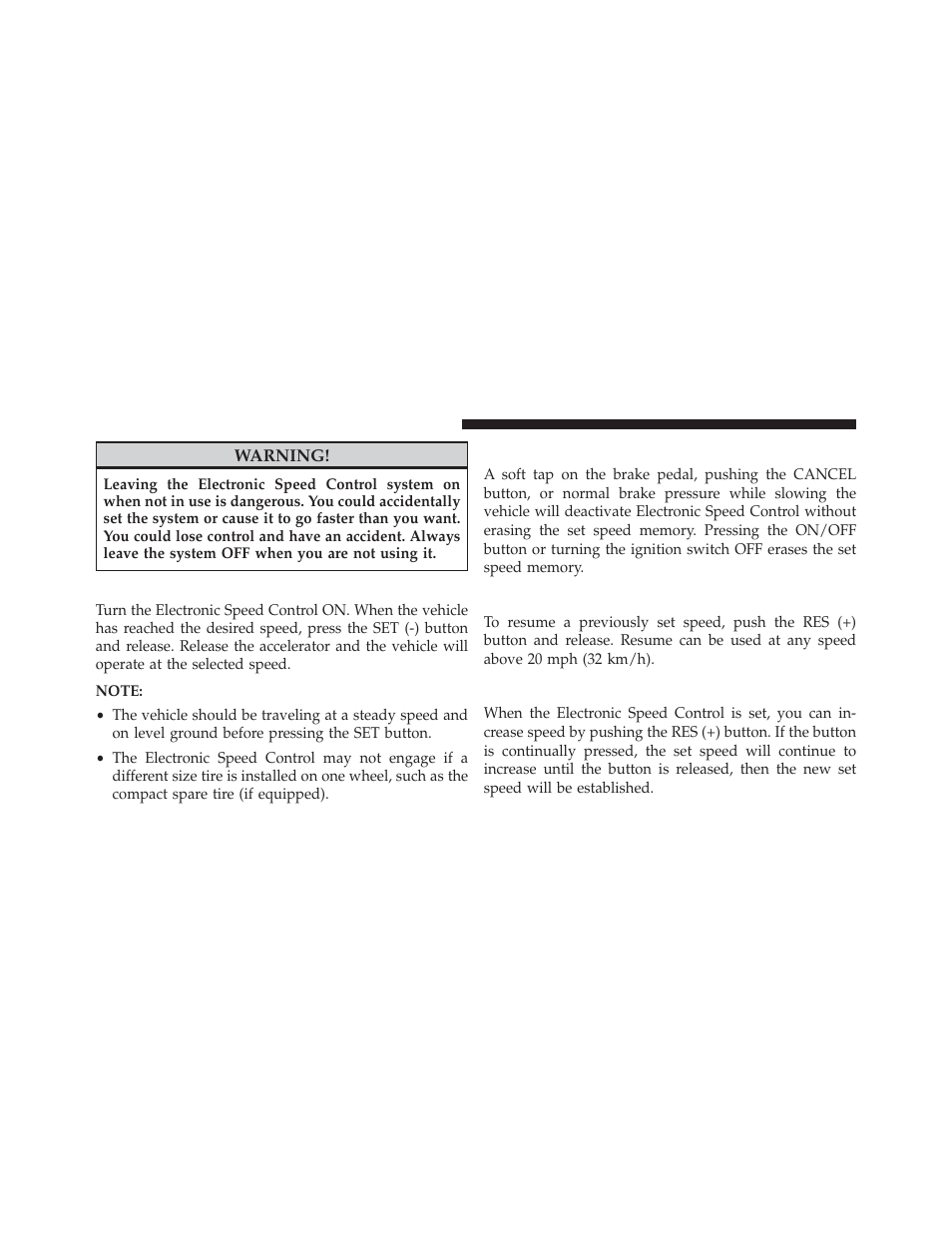 To set a desired speed, To deactivate, To resume speed | To vary the speed setting | Dodge 2013 Charger-SRT - Owner Manual User Manual | Page 242 / 595