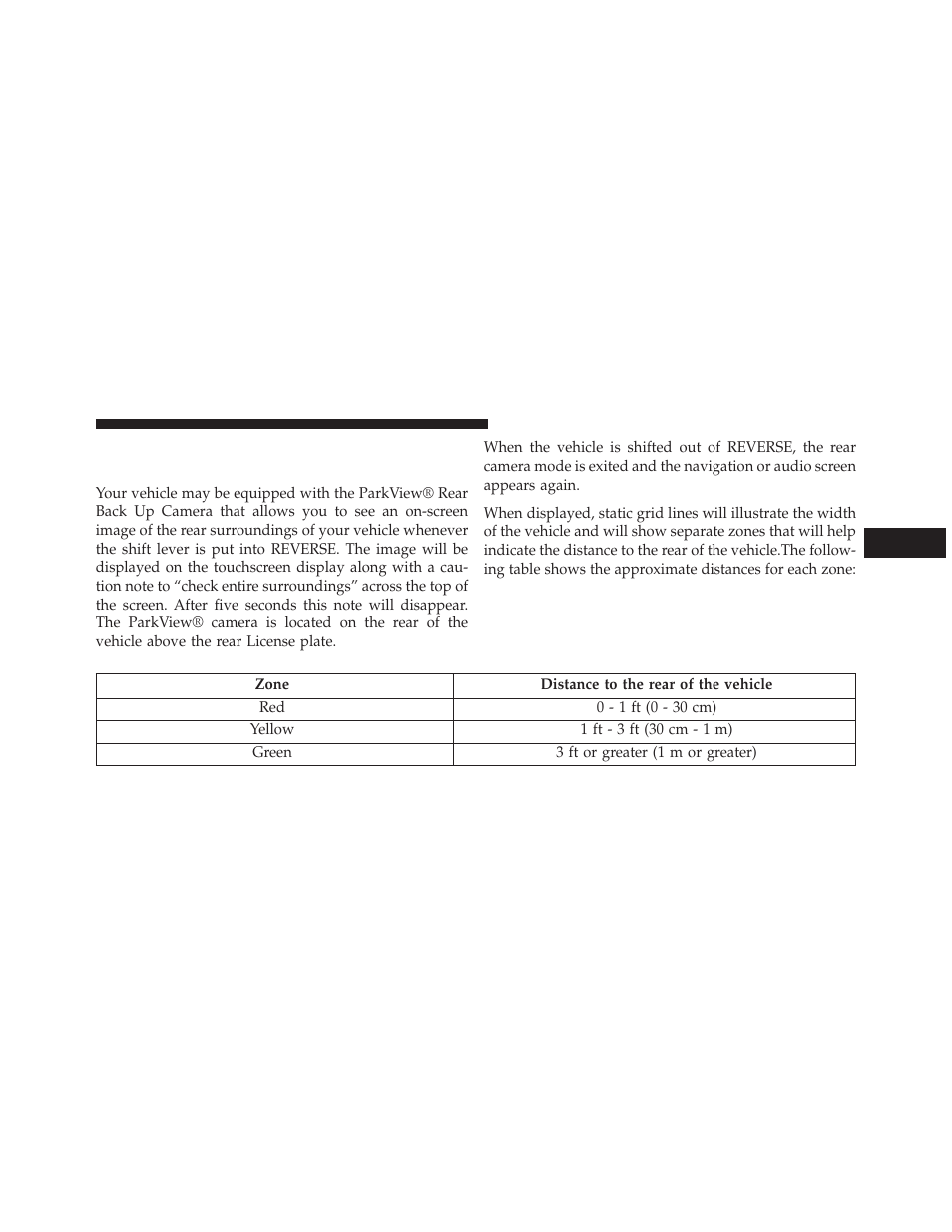 Parkview® rear back up camera — if equipped, Parkview® rear back up camera, If equipped | Dodge 2013 Charger-SRT - Owner Manual User Manual | Page 277 / 595