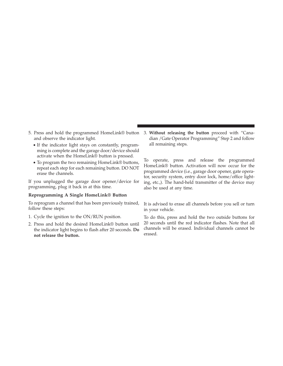 Reprogramming a single homelink® button, Using homelink, Security | Dodge 2013 Charger-SRT - Owner Manual User Manual | Page 288 / 595