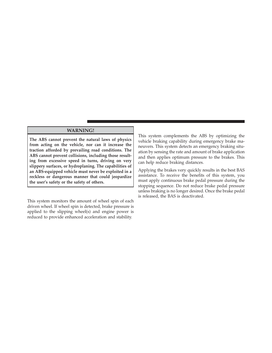 Traction control system (tcs), Brake assist system (bas) | Dodge 2013 Charger-SRT - Owner Manual User Manual | Page 420 / 595