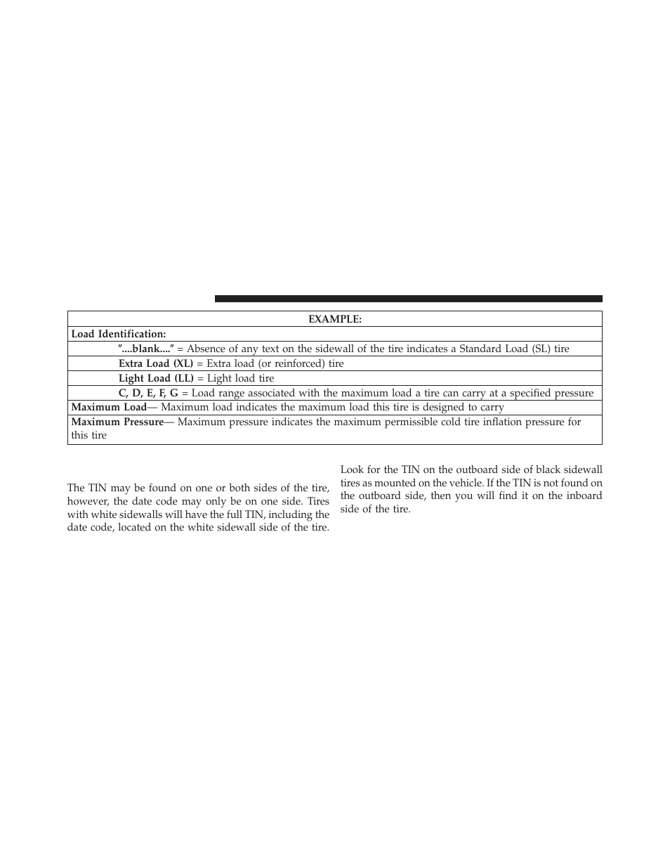 Tire identification number (tin) | Dodge 2013 Charger-SRT - Owner Manual User Manual | Page 432 / 595