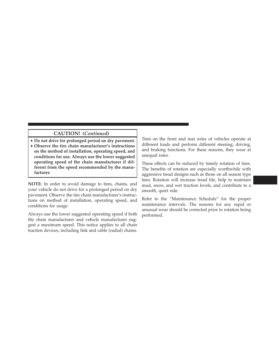 Tire rotation recommendations | Dodge 2013 Charger-SRT - Owner Manual User Manual | Page 451 / 595