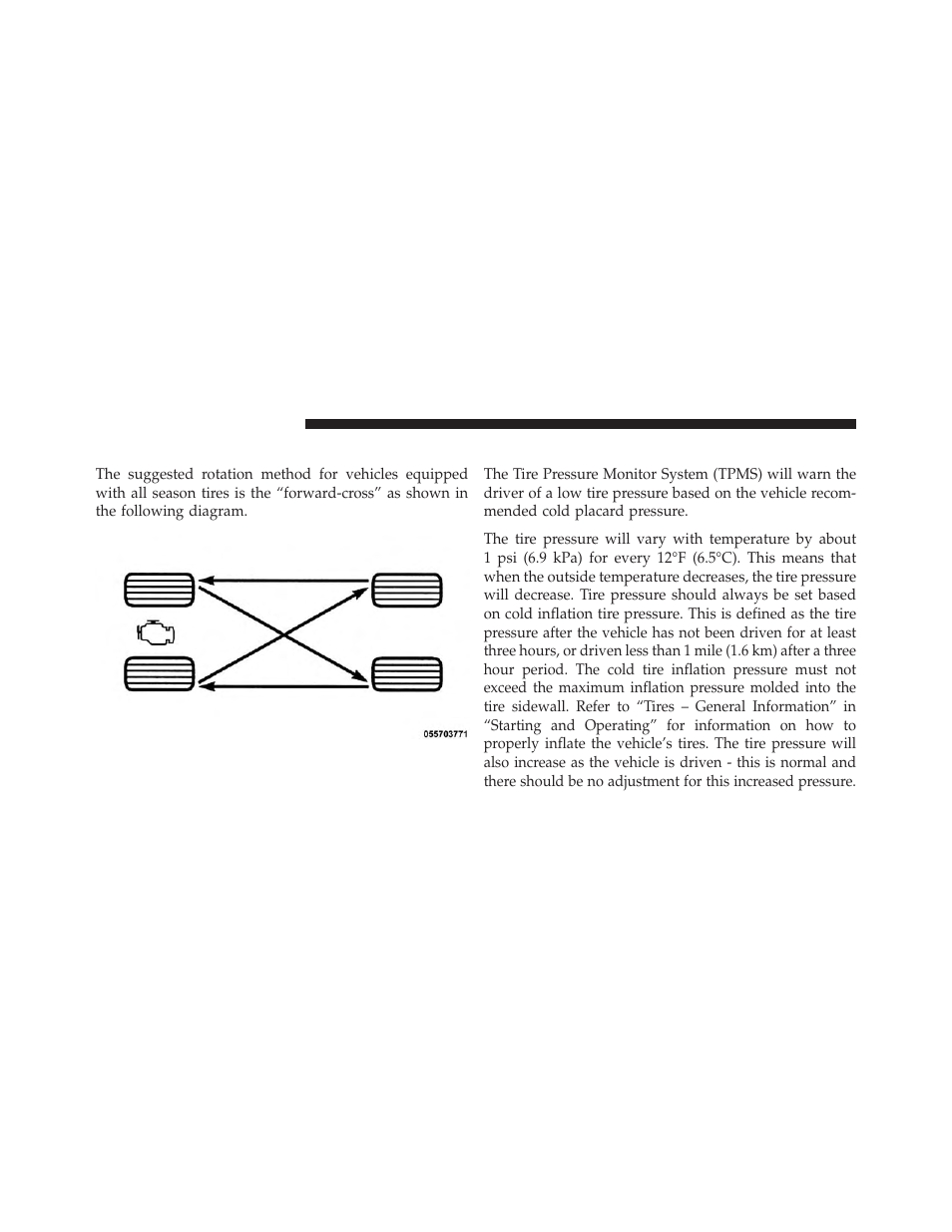 Tire rotation, Tire pressure monitor system (tpms) | Dodge 2013 Charger-SRT - Owner Manual User Manual | Page 452 / 595