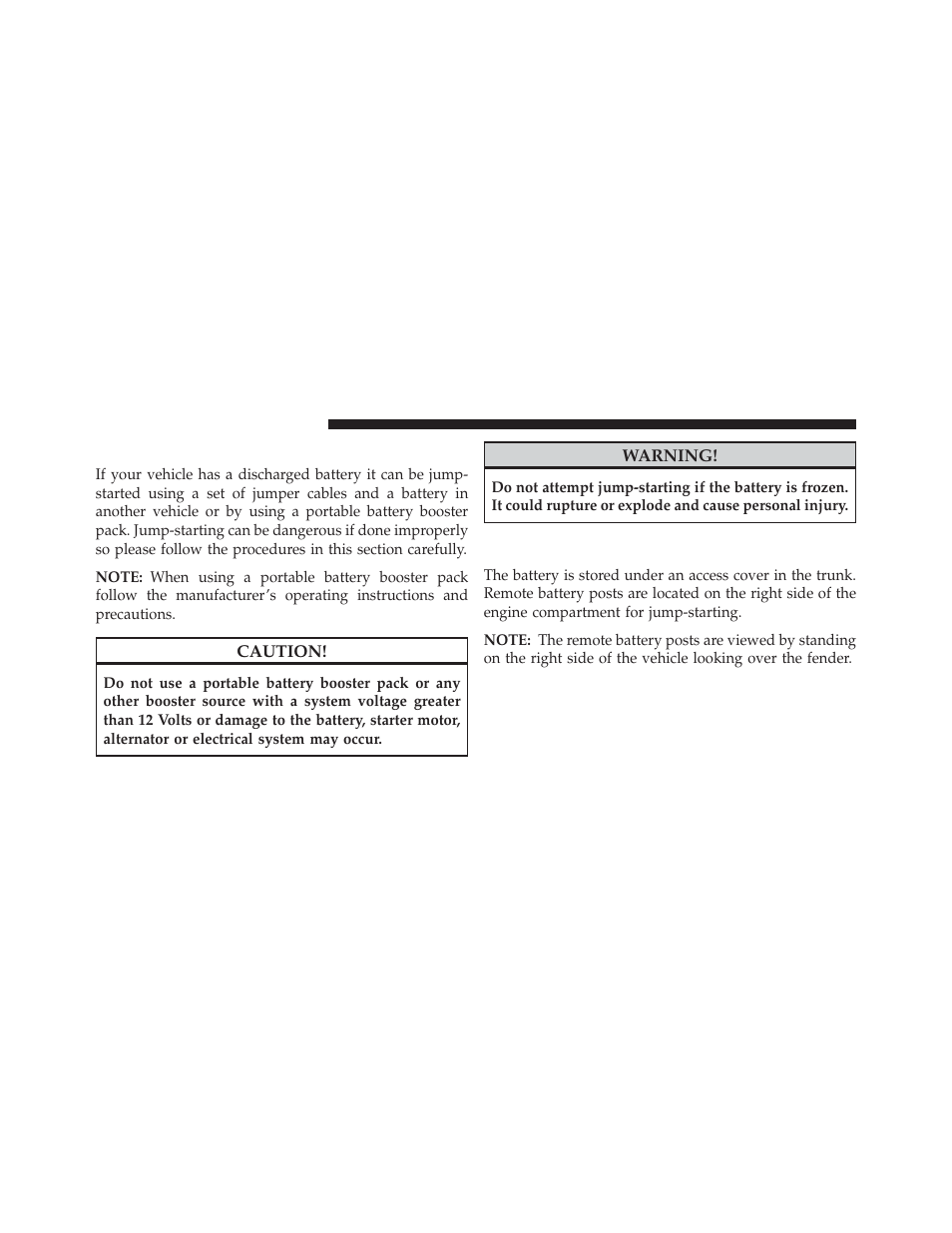 Jump-starting procedures, Preparations for jump-start | Dodge 2013 Charger-SRT - Owner Manual User Manual | Page 484 / 595