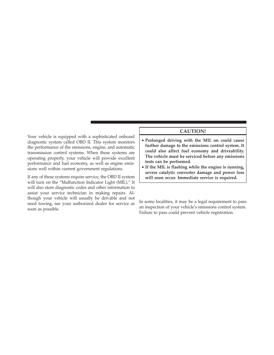 Onboard diagnostic system — obd ii, Emissions inspection and maintenance programs, Emissions inspection and | Maintenance programs | Dodge 2013 Charger-SRT - Owner Manual User Manual | Page 496 / 595