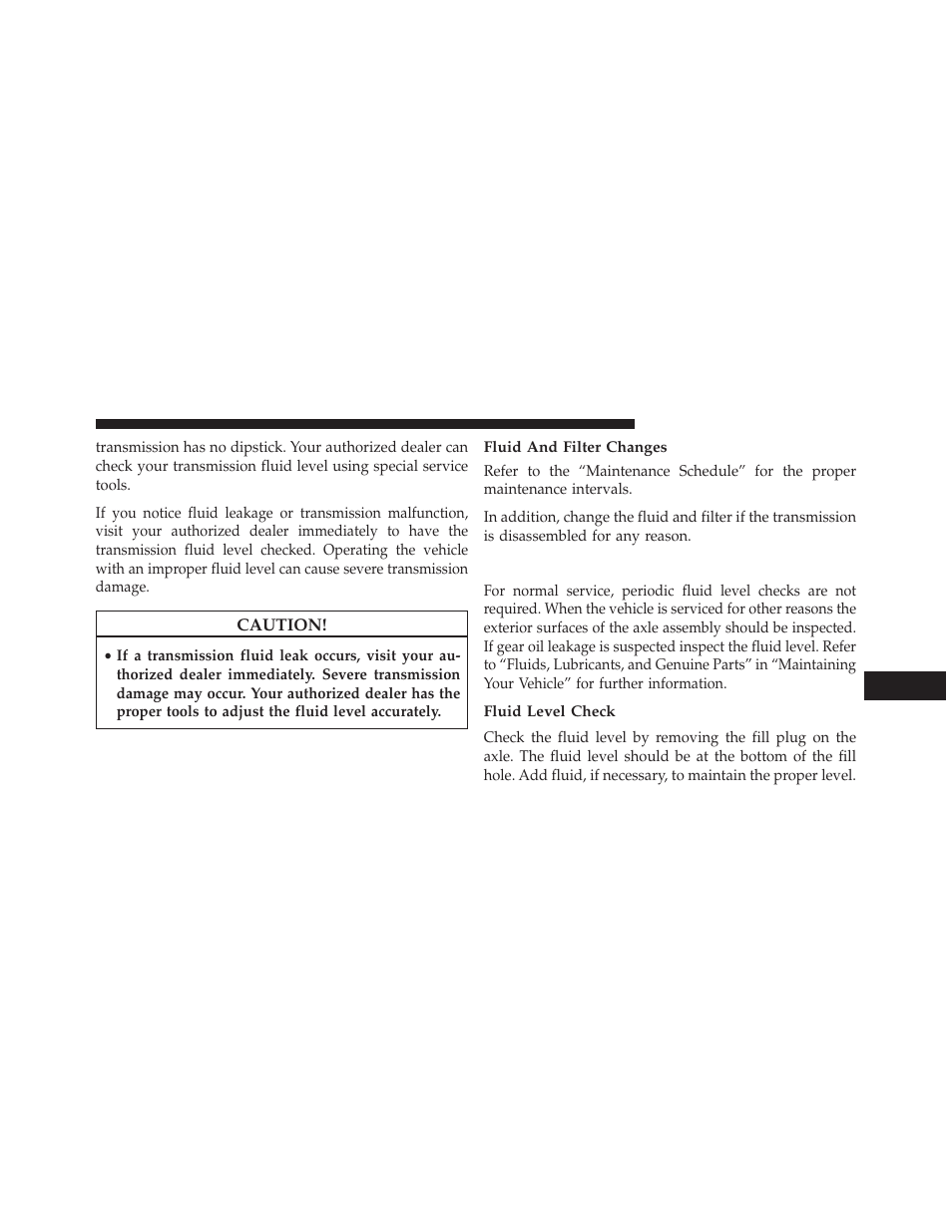 Fluid and filter changes, Rear axle, Fluid level check | Dodge 2013 Charger-SRT - Owner Manual User Manual | Page 521 / 595