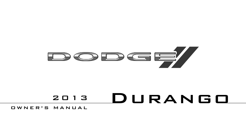 Dodge 2013 Durango - Owner Manual User Manual | 26 pages