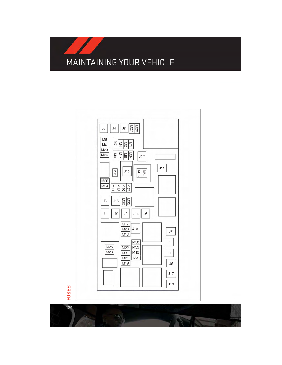 Fuses, Maintaining your vehicle | Dodge 2013 Durango - User Guide User Manual | Page 126 / 140