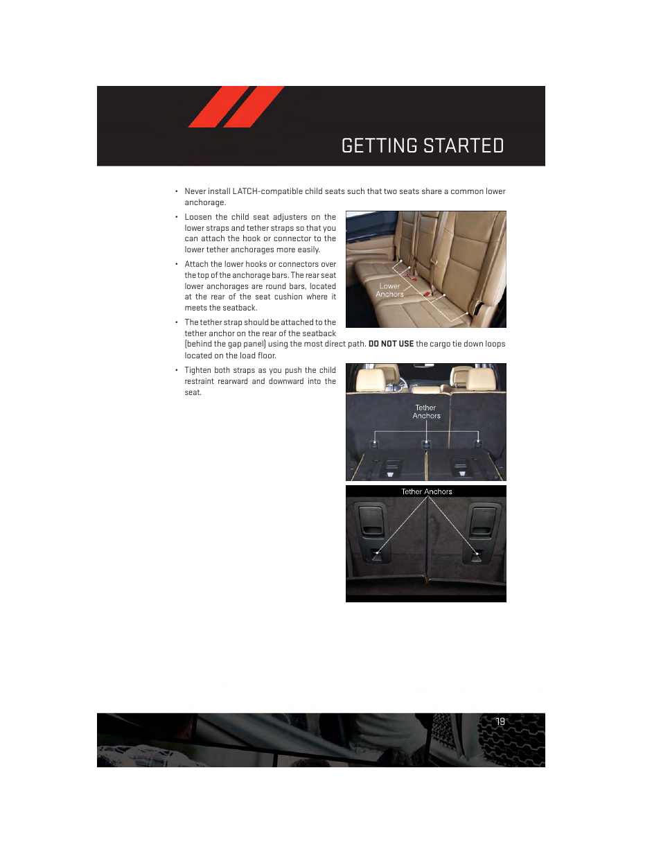 Getting started | Dodge 2013 Durango - User Guide User Manual | Page 21 / 140