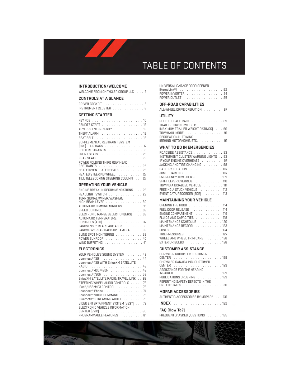 Dodge 2013 Durango - User Guide User Manual | Page 3 / 140