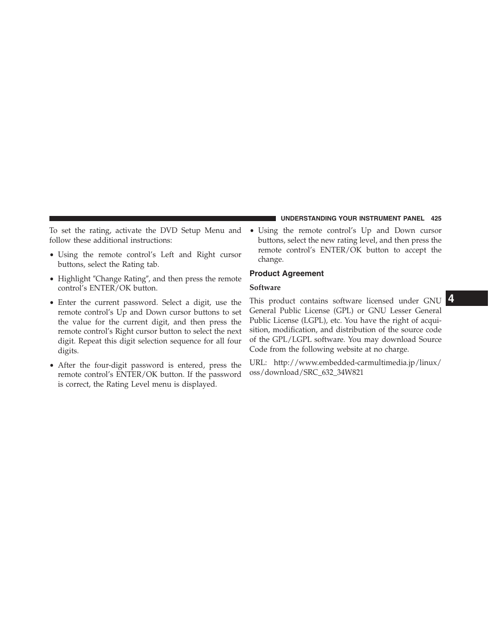 Product agreement | Dodge 2013 Grand_Caravan - Owner Manual User Manual | Page 427 / 683