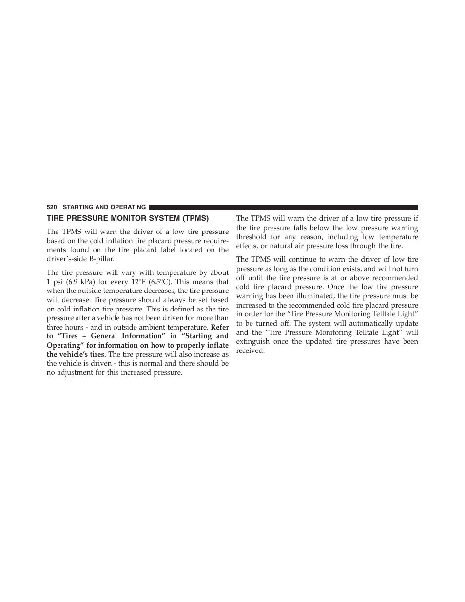 Tire pressure monitor system (tpms) | Dodge 2013 Grand_Caravan - Owner Manual User Manual | Page 522 / 683