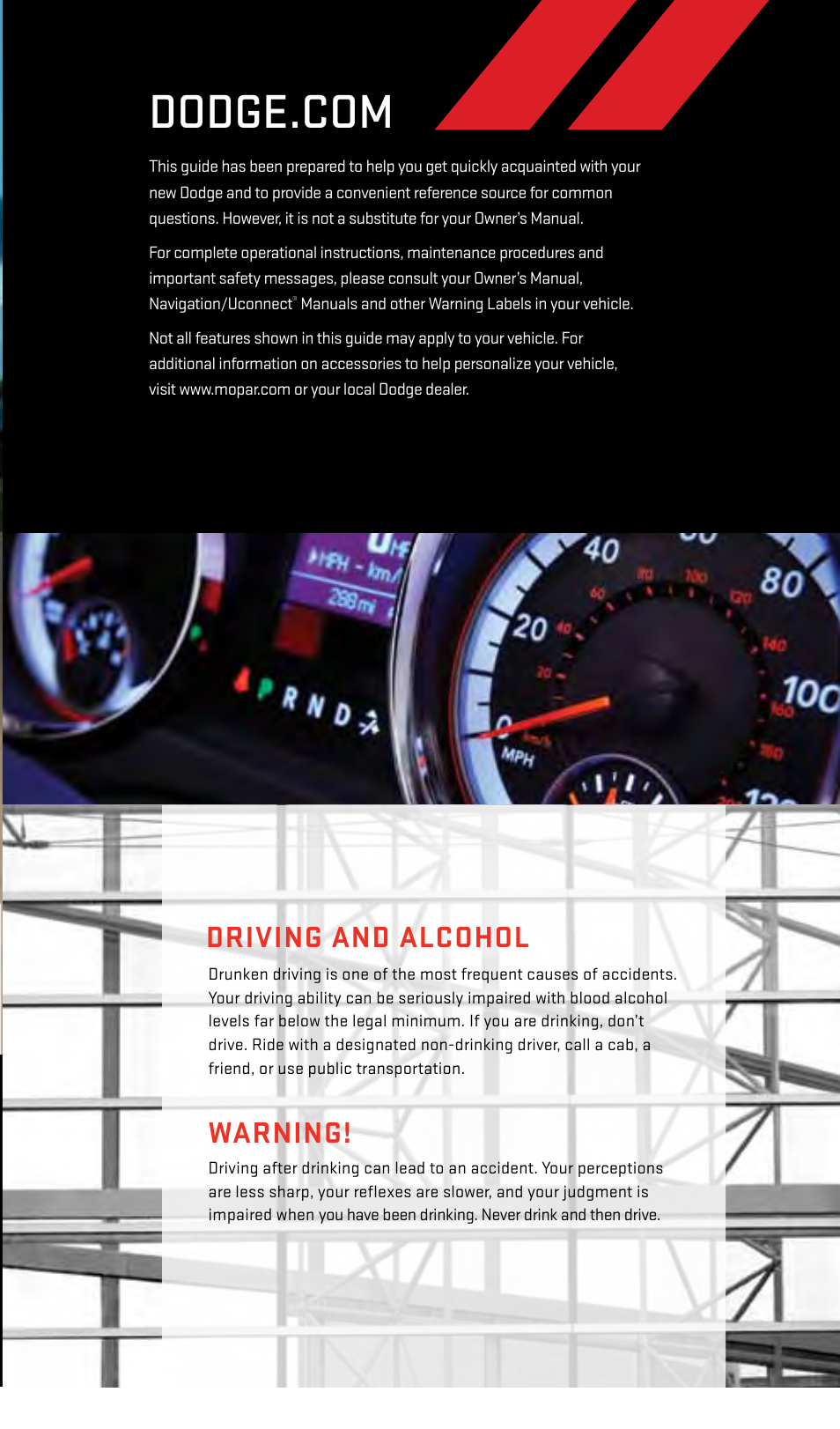 Important, Warning, Driving and alcohol | Dodge 2013 Grand_Caravan - User Guide User Manual | Page 131 / 132