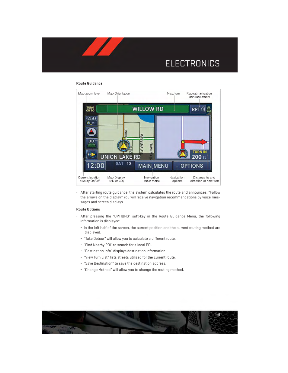 Route guidance, Electronics | Dodge 2013 Grand_Caravan - User Guide User Manual | Page 61 / 132