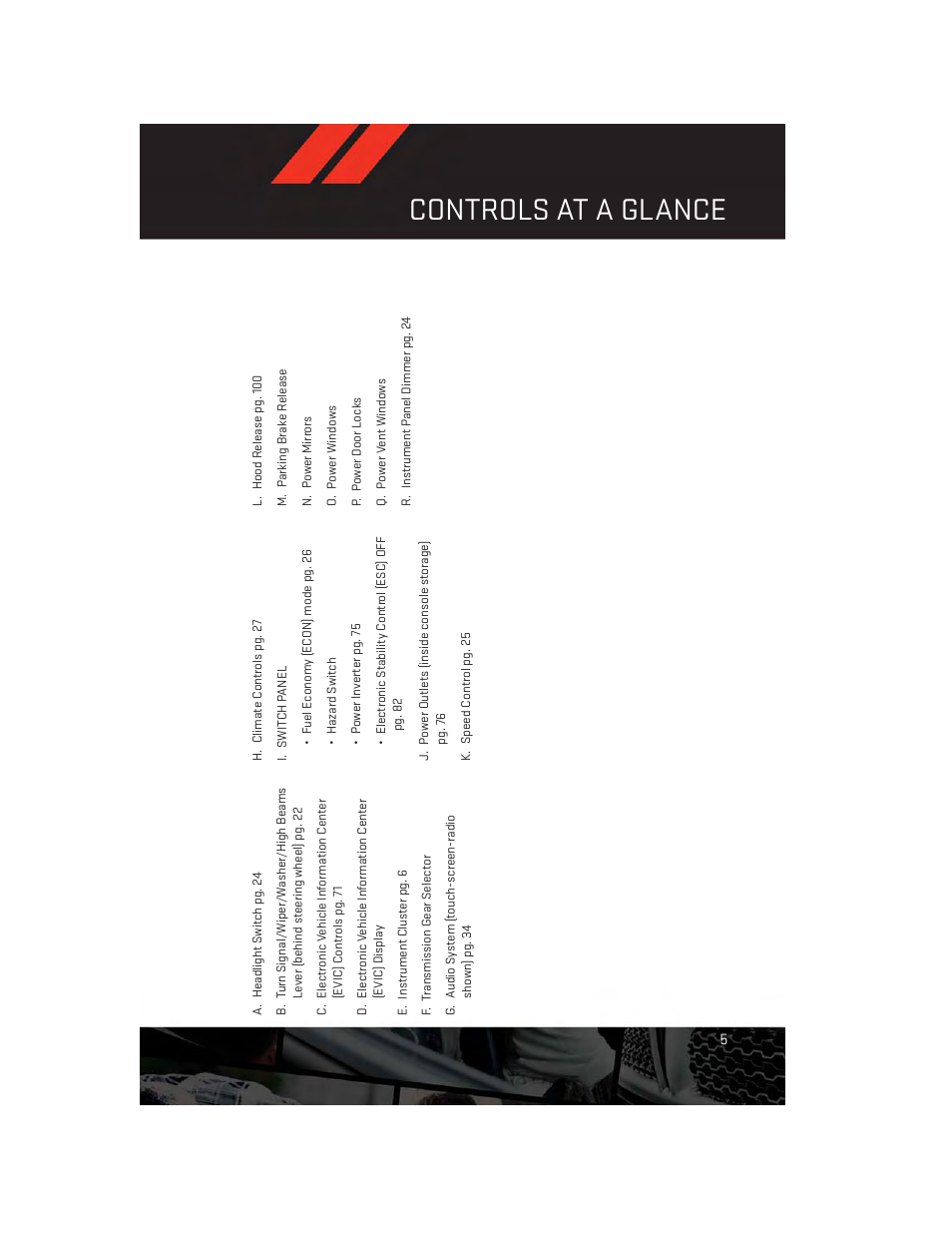 Controls at a glance | Dodge 2013 Grand_Caravan - User Guide User Manual | Page 7 / 132