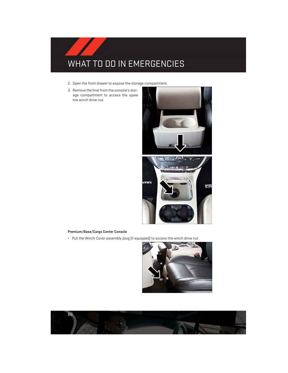 What to do in emergencies | Dodge 2013 Grand_Caravan - User Guide User Manual | Page 88 / 132