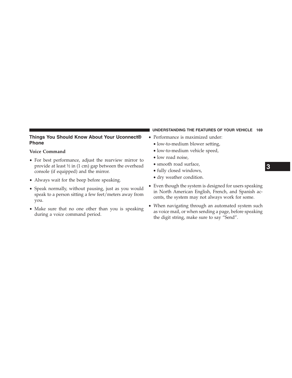 Things you should know about your uconnect® phone, Voice command, Things you should know about your | Uconnect® phone | Dodge 2013 Journey - Owner Manual User Manual | Page 171 / 630