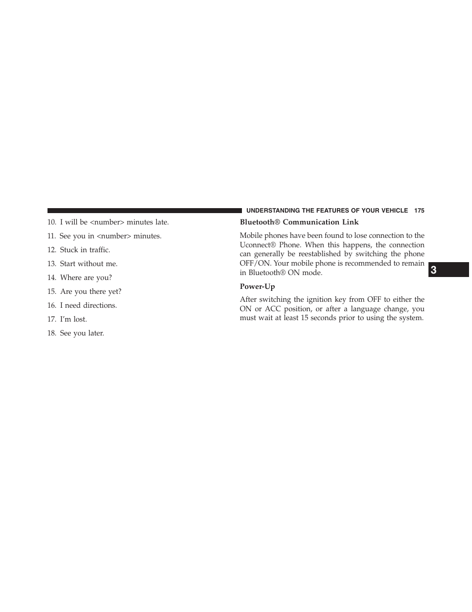 Bluetooth® communication link, Power-up | Dodge 2013 Journey - Owner Manual User Manual | Page 177 / 630