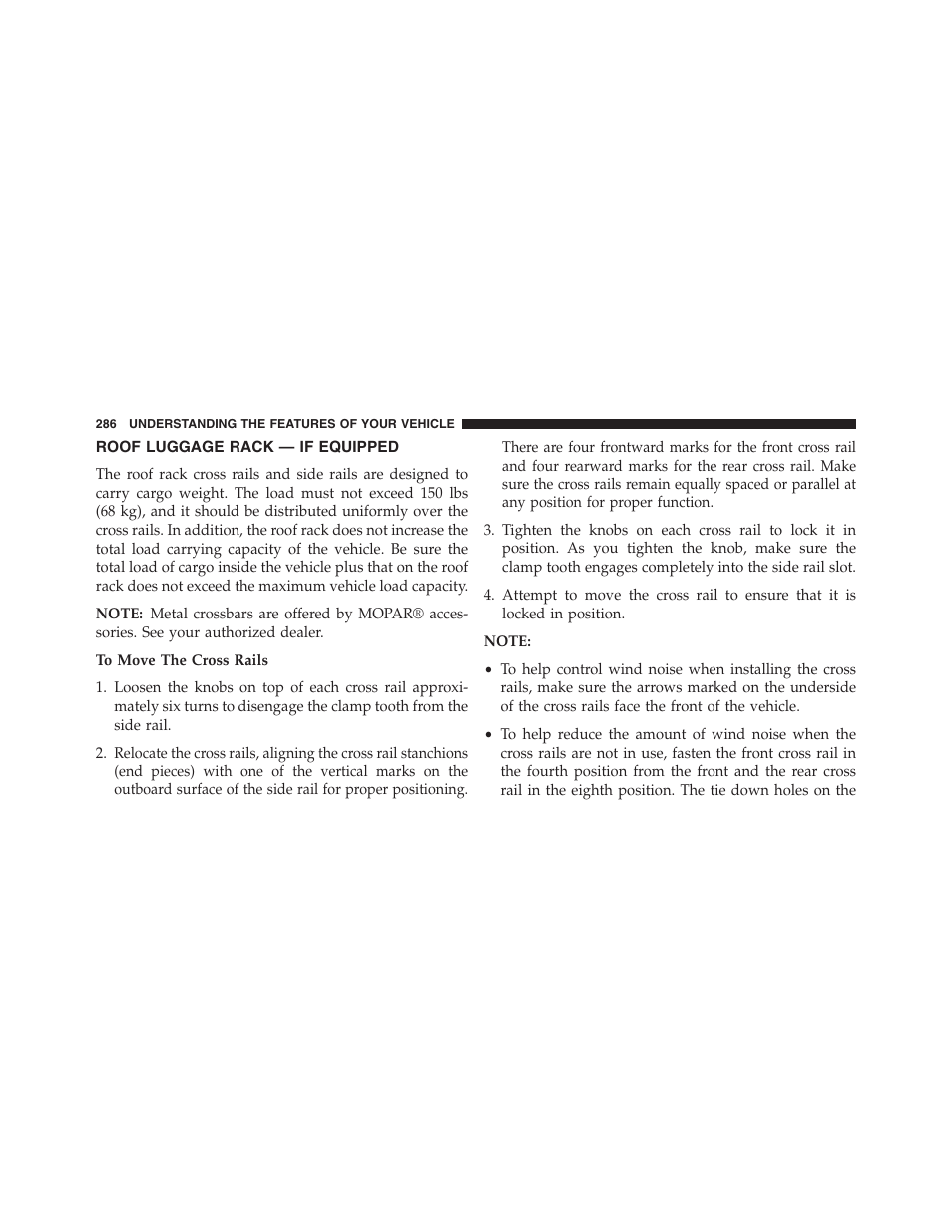 Roof luggage rack — if equipped | Dodge 2013 Journey - Owner Manual User Manual | Page 288 / 630