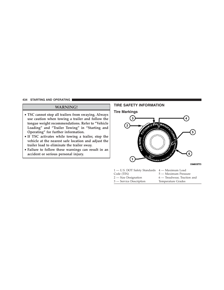 Tire safety information, Tire markings | Dodge 2013 Journey - Owner Manual User Manual | Page 436 / 630