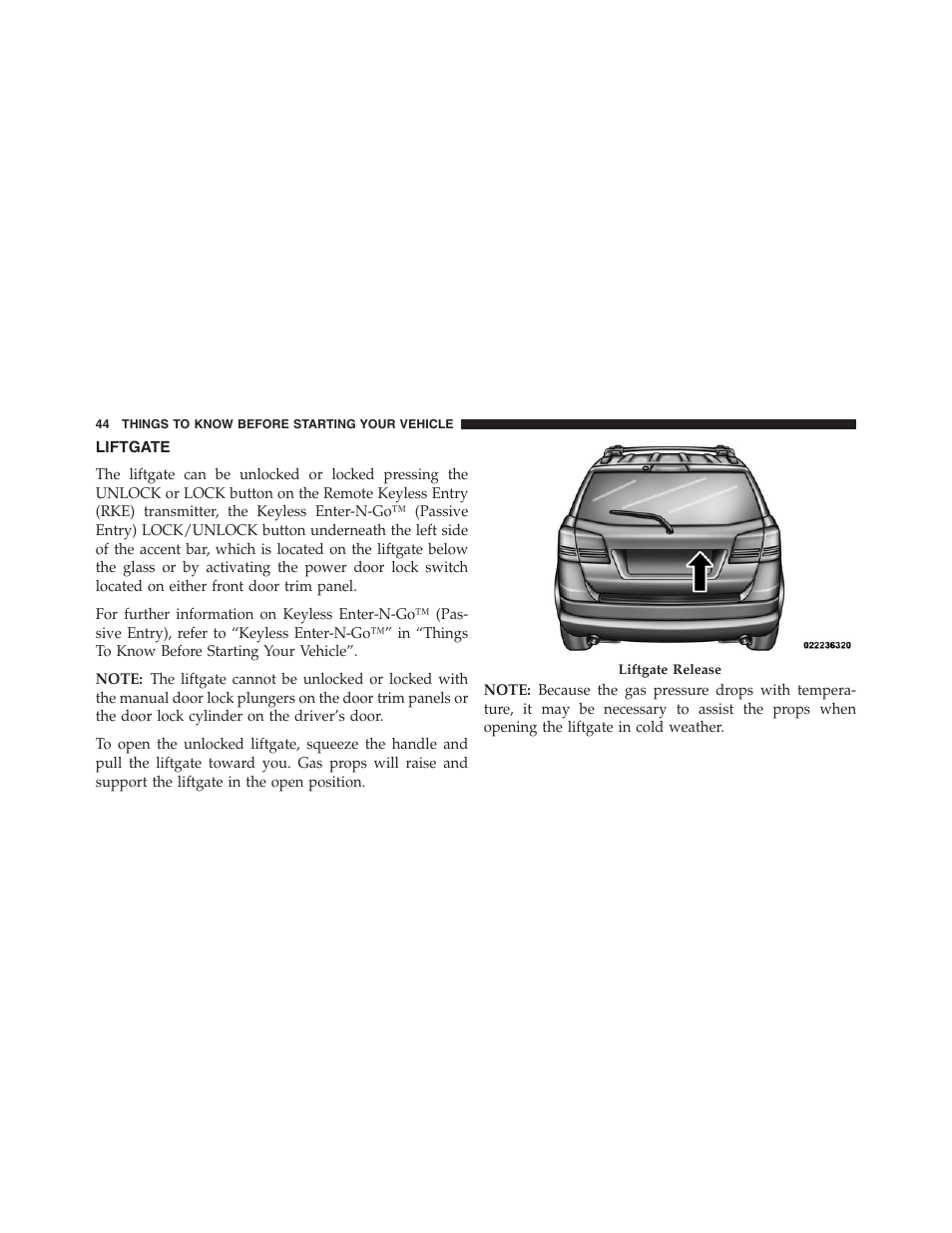 Liftgate | Dodge 2013 Journey - Owner Manual User Manual | Page 46 / 630