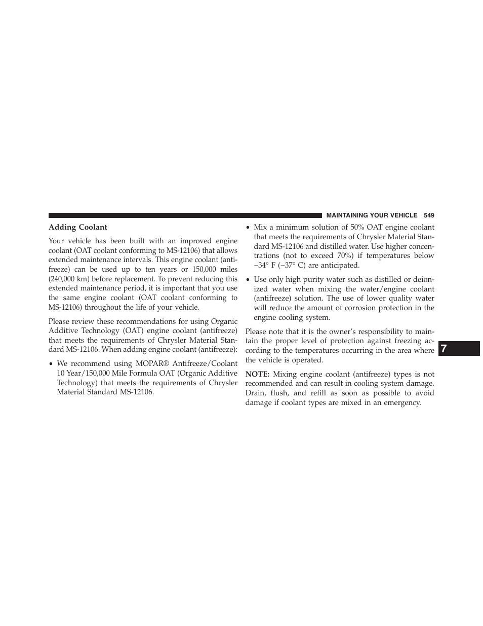 Adding coolant | Dodge 2013 Journey - Owner Manual User Manual | Page 551 / 630