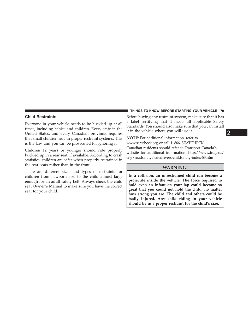 Child restraints | Dodge 2013 Journey - Owner Manual User Manual | Page 81 / 630