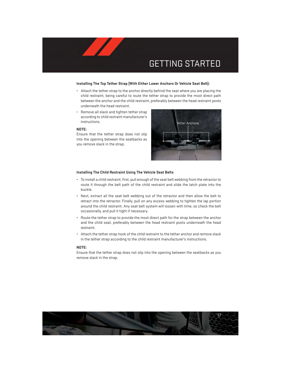 Getting started | Dodge 2013 Journey - User Guide User Manual | Page 19 / 116